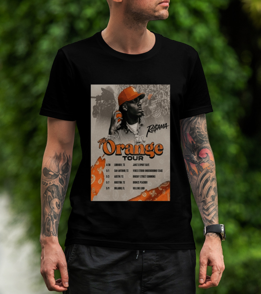 RoSama The Orange Tour 2026 Houston Concert The Bronze Peacock May 7 T-Shirt