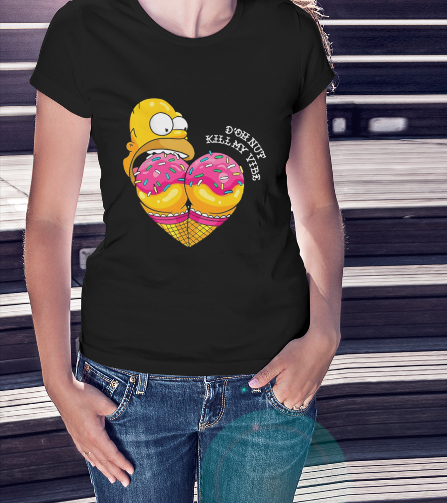 Homer D'oh Nut Kill My Vibe Ice Cream Cone T-Shirt