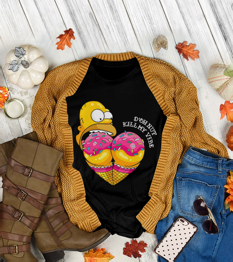 Homer D'oh Nut Kill My Vibe Ice Cream Cone T-Shirt