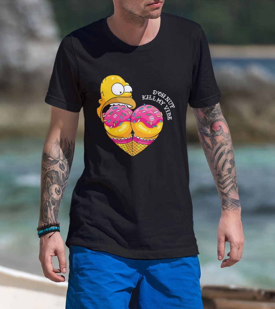 Homer D'oh Nut Kill My Vibe Ice Cream Cone T-Shirt
