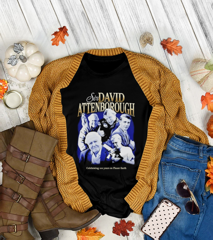 Sir David Attenborough Centennial Celebration on Planet Earth T-Shirt