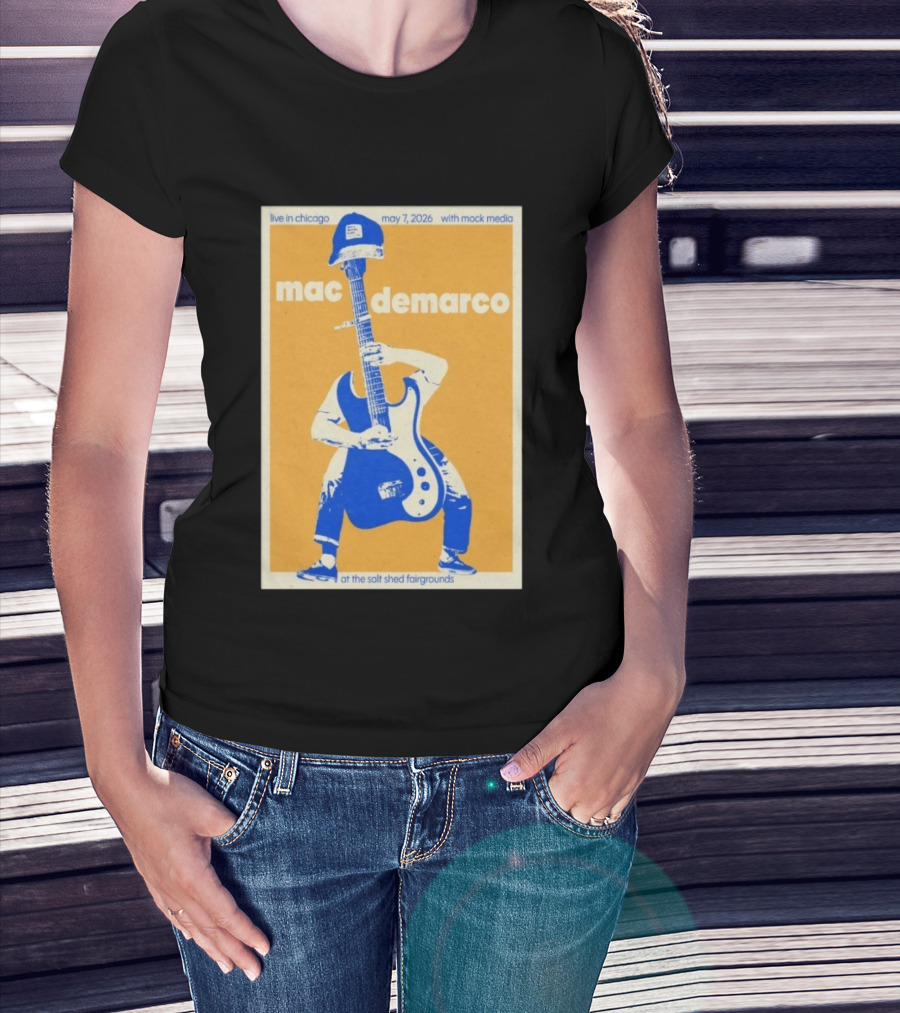 Live In Chicago Mac DeMarco May 7 2026 At The Salt Shed Fairgrounds With Mock Media T-Shirt
