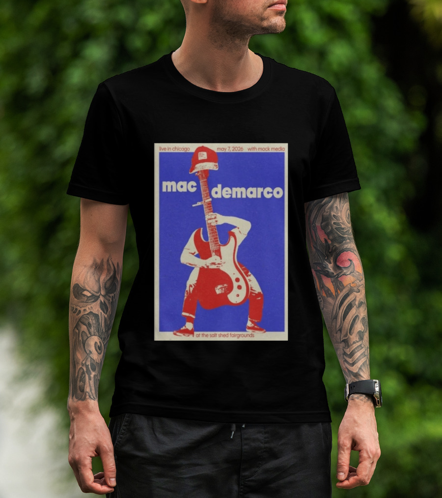 Mac Demarco Live In Chicago May 7 2026 The Salt Shed Fairgrounds With Mock Media T-Shirt