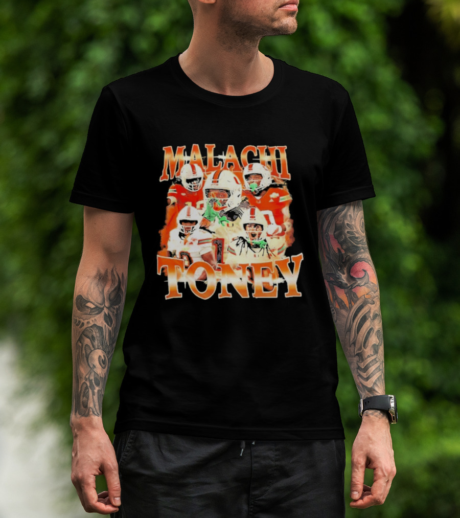 Malachi Toney Miami Hurricanes Football Collage T-Shirt