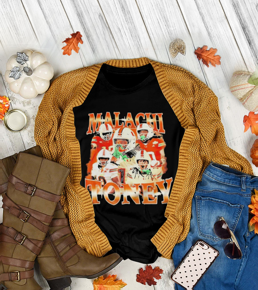 Malachi Toney Miami Hurricanes Football Collage T-Shirt