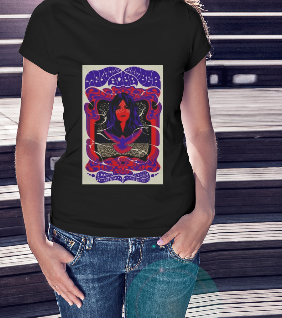 Melody's Echo Chamber Austin Psych Fest 2026 May 9 Austin TX Psychedelic Art Red Purple Woman Bird T-Shirt