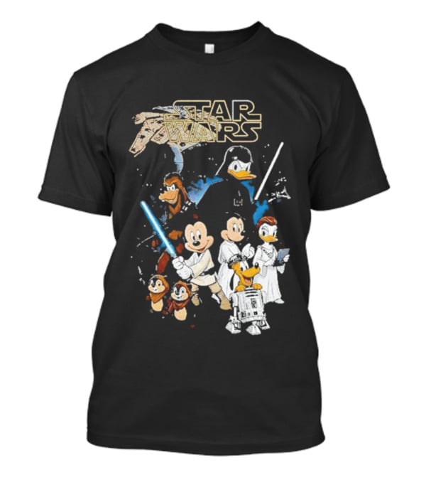 Star Wars Disney Mickey And Friends Sci Fi Cartoon Characters T-Shirt