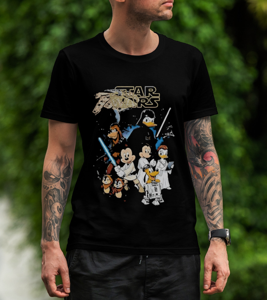 Star Wars Disney Mickey And Friends Sci Fi Cartoon Characters T-Shirt