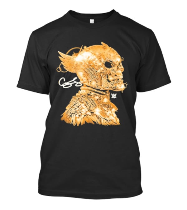 Cody Rhodes Gold Skull Mask Winged WW T-Shirt