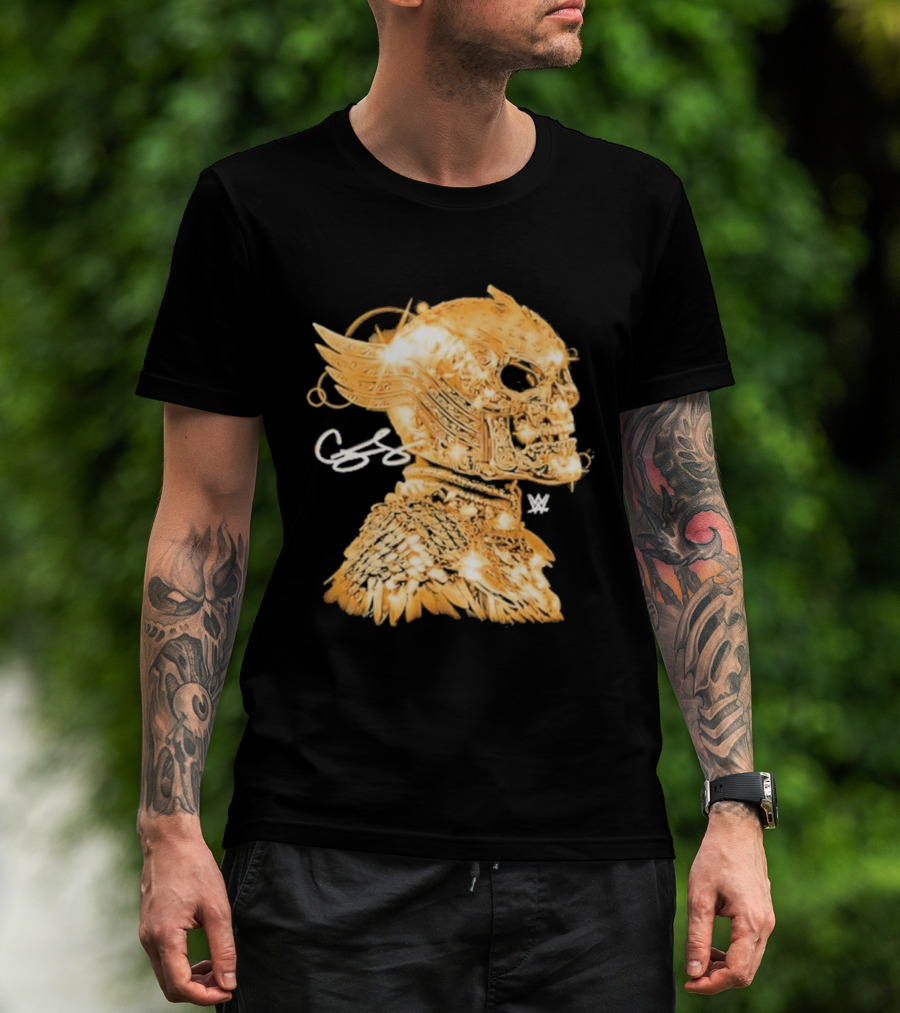 Cody Rhodes Gold Skull Mask Winged WW T-Shirt