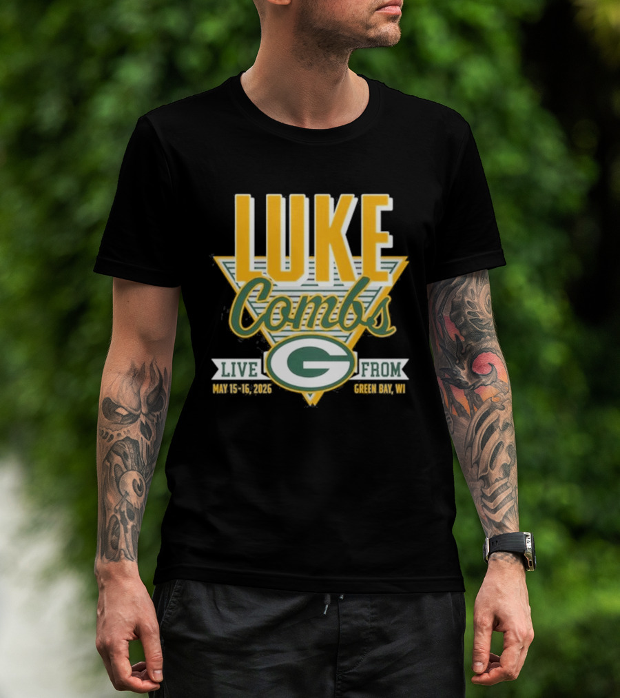Luke Combs Live May 15 16 2026 Green Bay Wisconsin Packers T-Shirt
