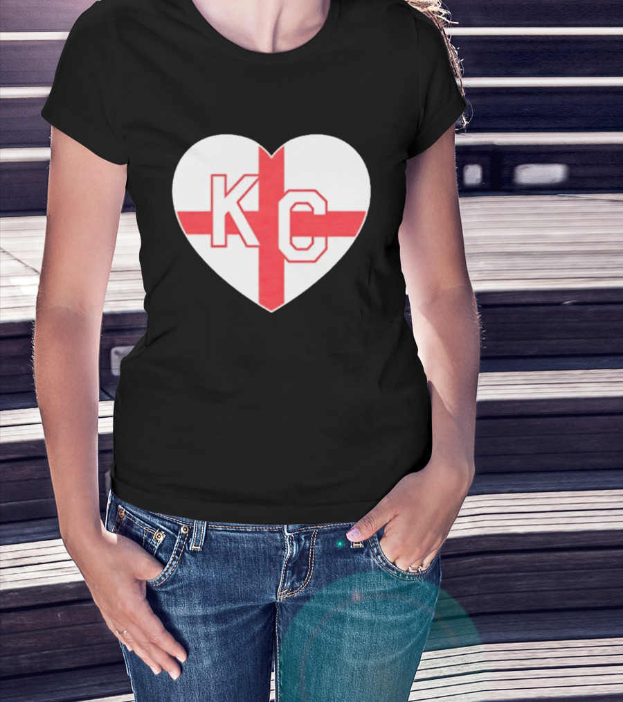 England Kansas City KC Heart Cross T-Shirt