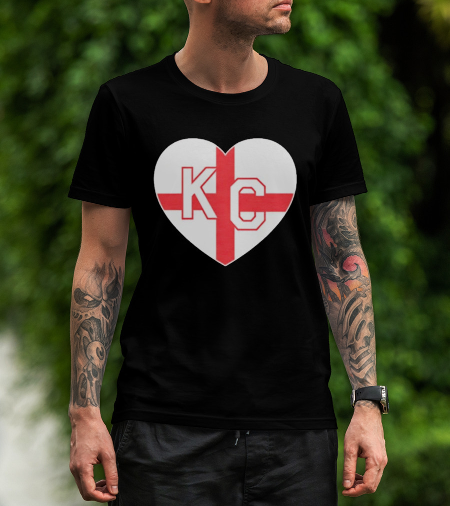 England Kansas City KC Heart Cross T-Shirt