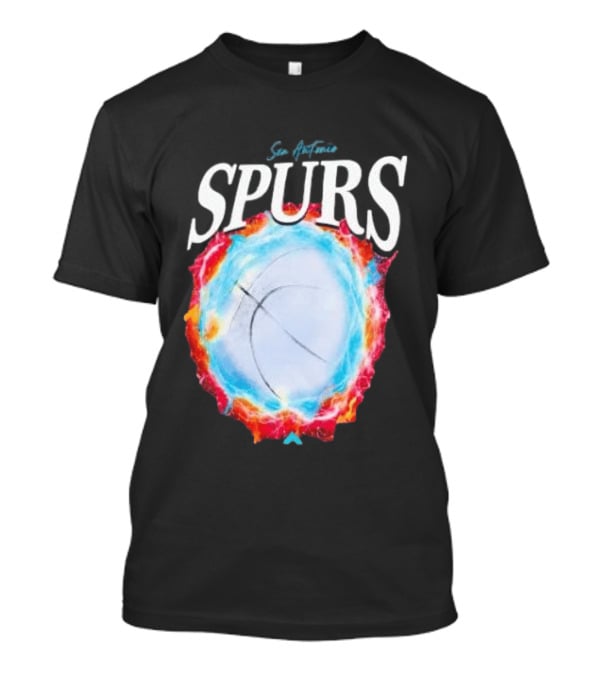 San Antonio Spurs Basketball Fire Ice Burst T-Shirt