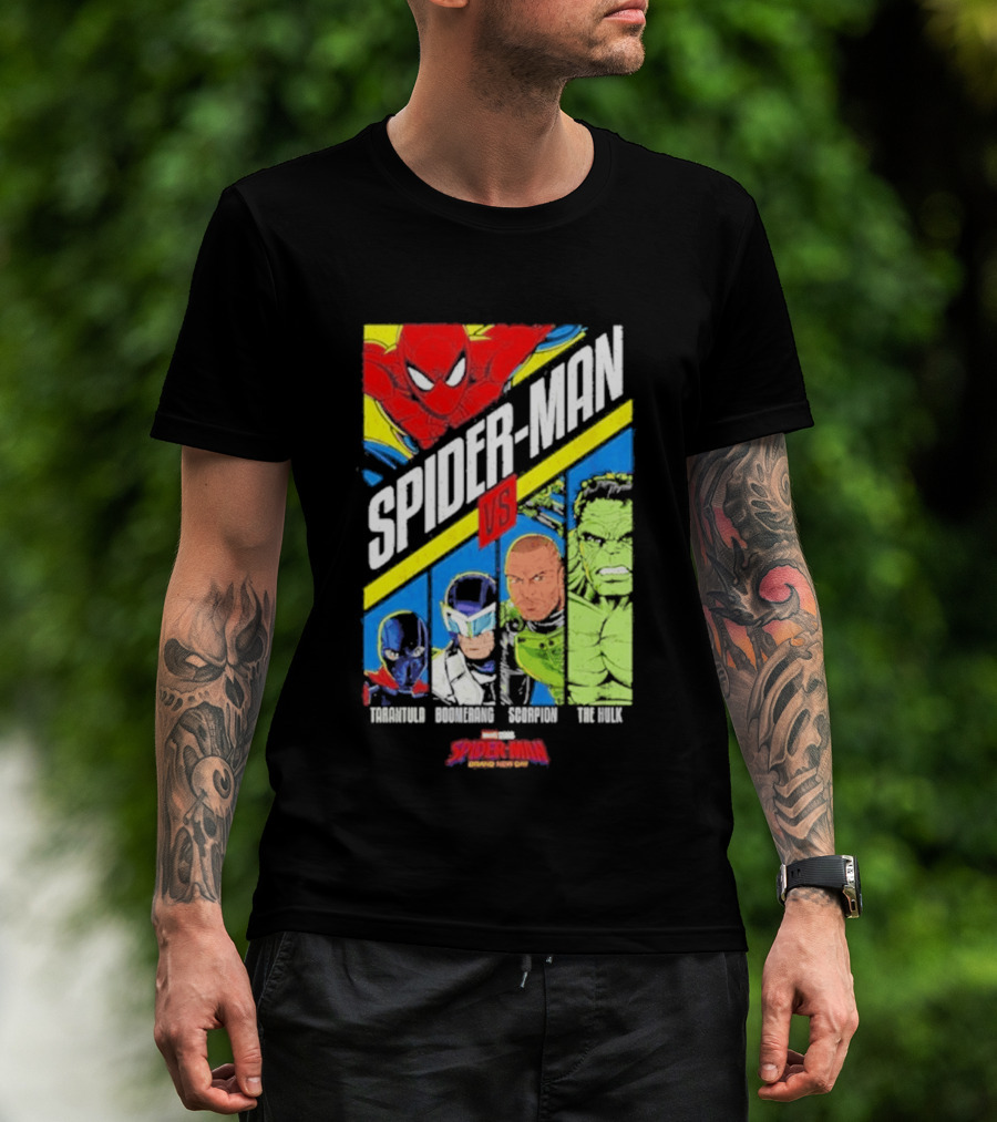 Spider Man VS Tarantula Boomerang Scorpion The Hulk Marvel Superheroes Showdown T-Shirt