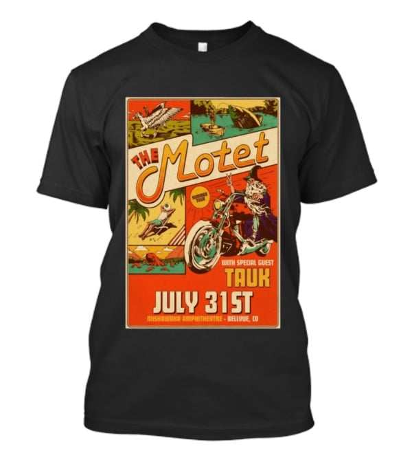 The Motet Summer Tour July 31st Mishawaka Amphitheatre Bellvue CO With Special Guest Tauk T-Shirt