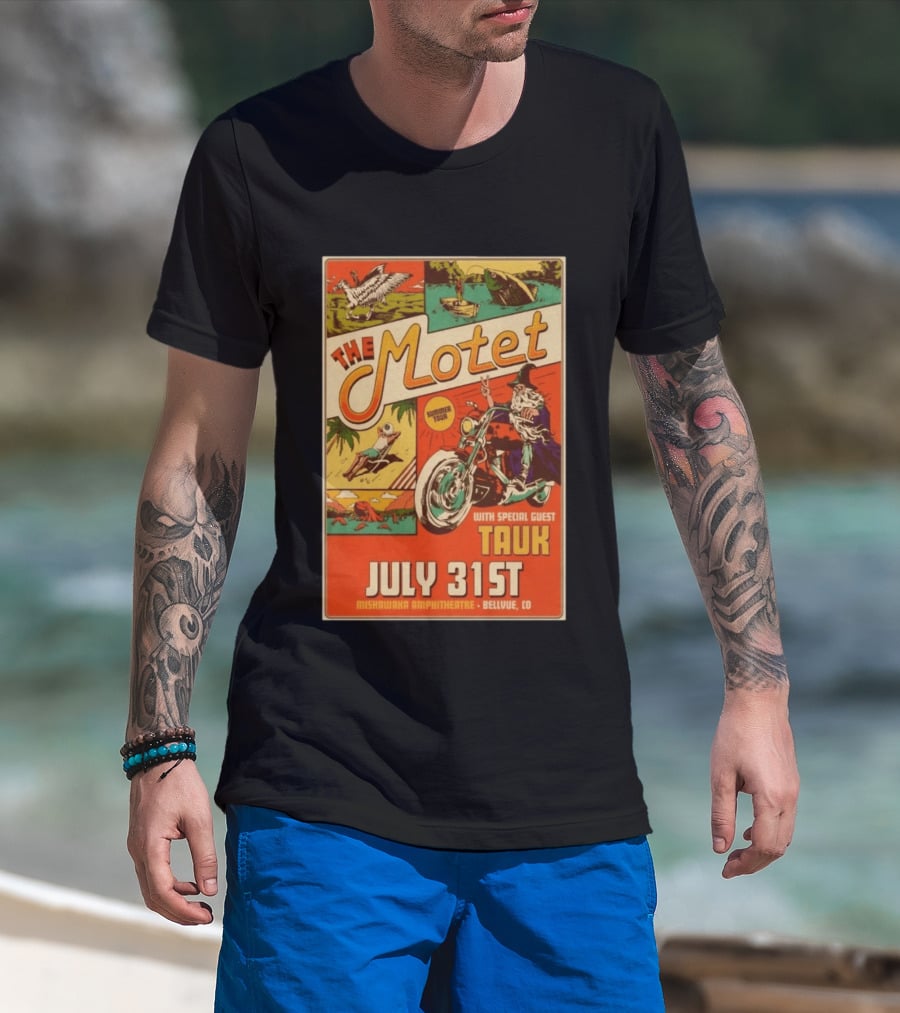 The Motet Summer Tour July 31st Mishawaka Amphitheatre Bellvue CO With Special Guest Tauk T-Shirt