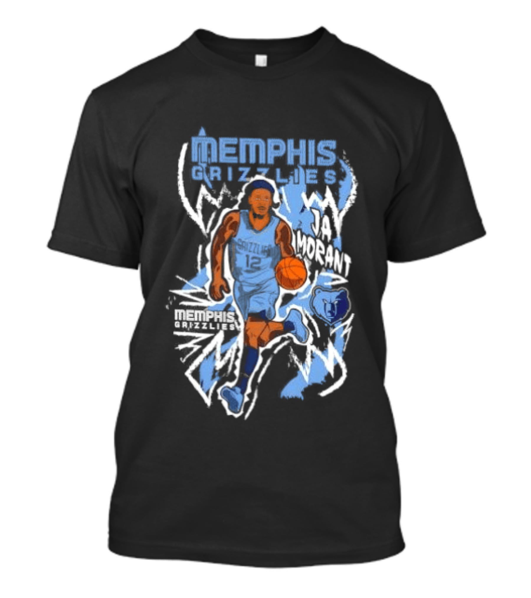 Ja Morant Memphis Grizzlies 12 NBA Chalked Up Dribble T-Shirt