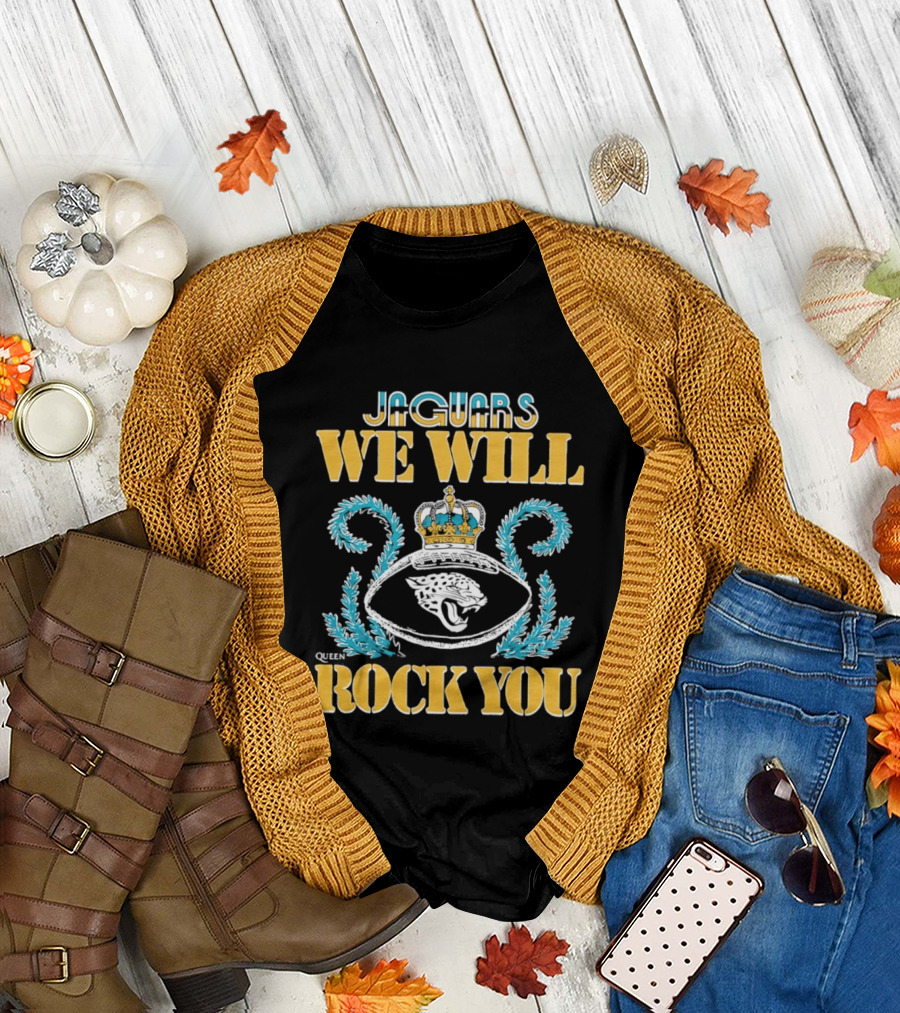 Jaguars We Will Rock You Crown Football T-Shirt