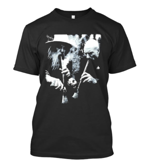 Wizard And Space Captain Smoking Cosmic Meme Scene T-Shirt
