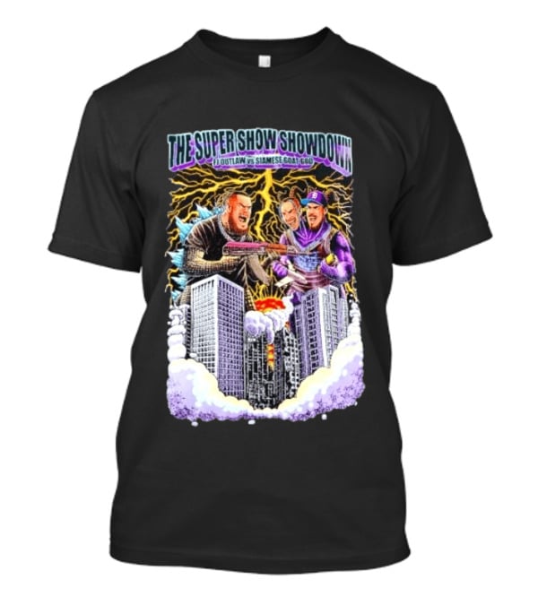 The Super Show Showdown FJ Outlaw Vs Siamese Goat God Lightning Clash Skyscraper Battle T-Shirt