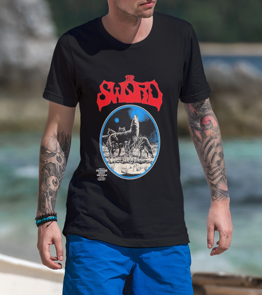 The Sword Brussels Belgium May 17 2026 Wolf Howling At Moon T-Shirt