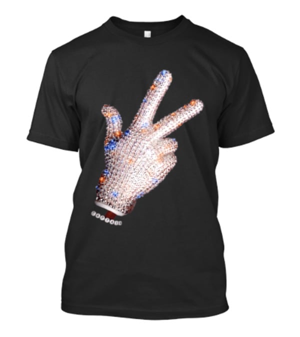 Captain Iceman New York Knicks Drake Iceman Sequined Glove Hand Gesture T-Shirt