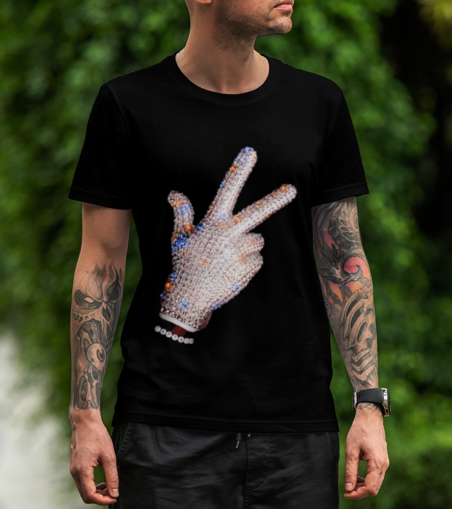 Captain Iceman New York Knicks Drake Iceman Sequined Glove Hand Gesture T-Shirt
