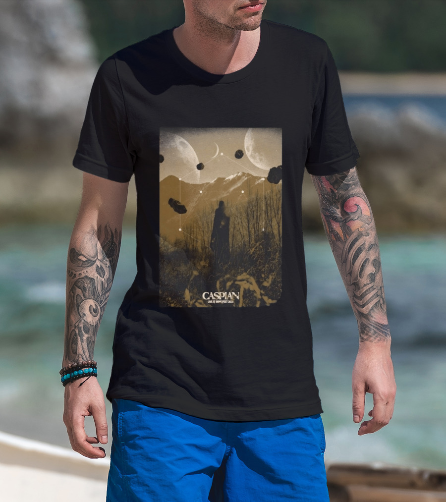 Caspian Zottegem Belgium Live At DunkFest 2026 Celestial Mountain Scene T-Shirt