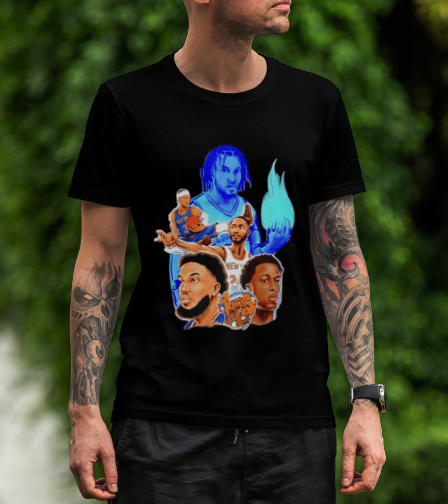 Knicks Jalen Brunson OG Anunoby Mikal Bridges Karl Anthony Towns Basketball T-Shirt