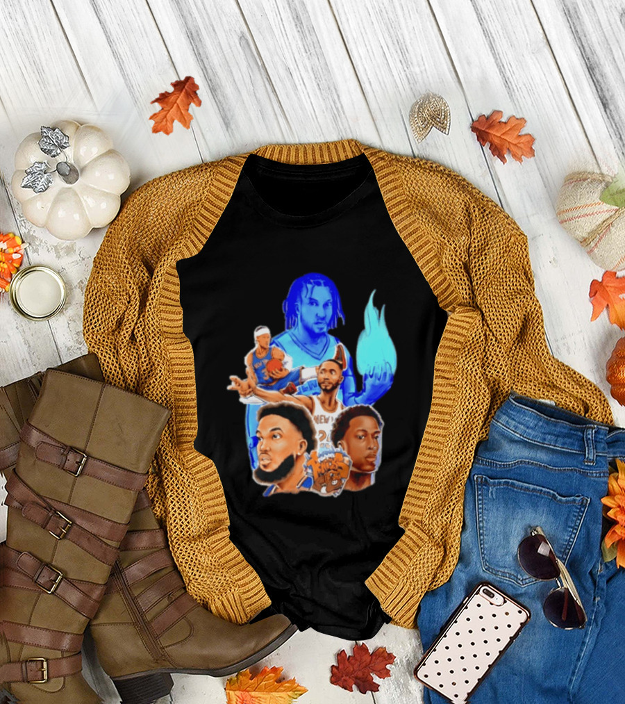 Knicks Jalen Brunson OG Anunoby Mikal Bridges Karl Anthony Towns Basketball T-Shirt