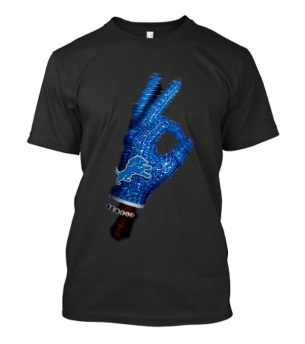 Drake Iceman Detroit Lions Glove Gesture Iconic Team Glove With Beaded Wristband T-Shirt