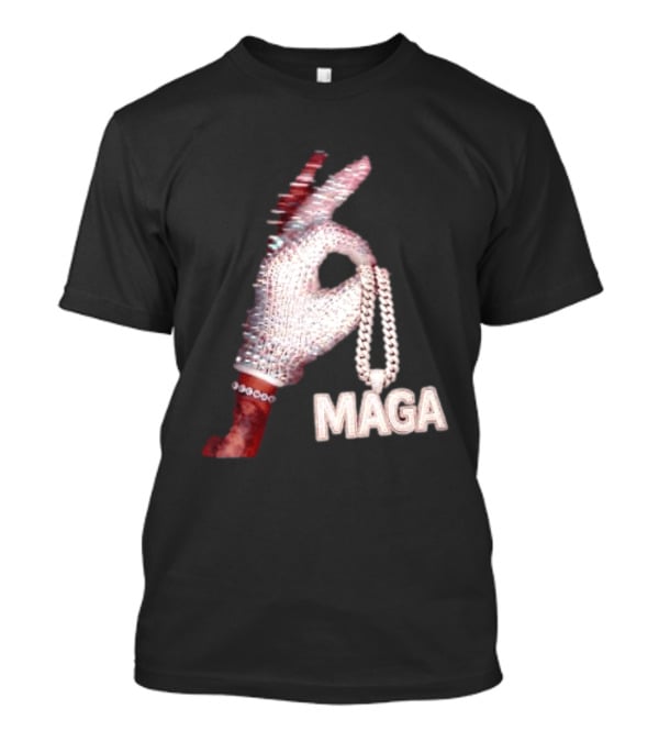 MAGA Iceman Hand Gesture With Diamond Encrusted Jewelry T-Shirt