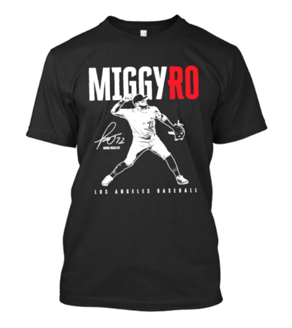 Miguel Rojas 72 Los Angeles Baseball MiggyRo Player Signature T-Shirt