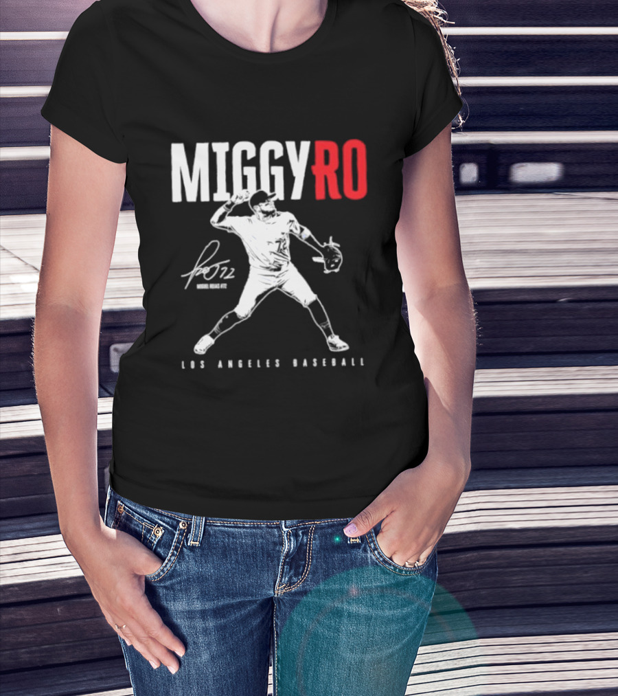 Miguel Rojas 72 Los Angeles Baseball MiggyRo Player Signature T-Shirt
