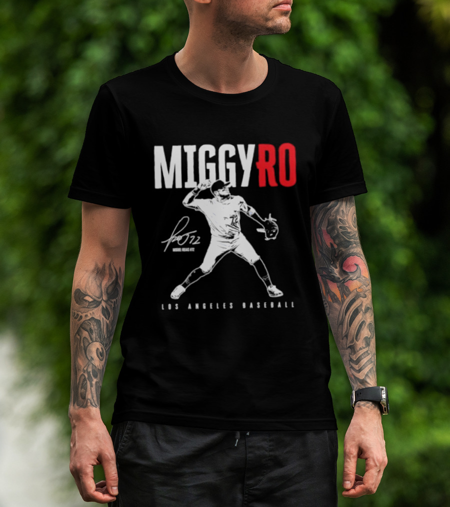 Miguel Rojas 72 Los Angeles Baseball MiggyRo Player Signature T-Shirt
