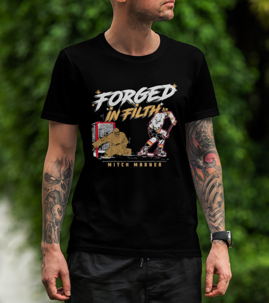 Forged In Filth Mitch Marner Hockey Player Motif T-Shirt