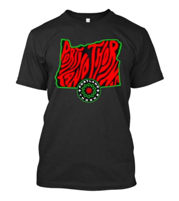 Portland Thorns FC NWSL Oregon State Map Groovy T-Shirt