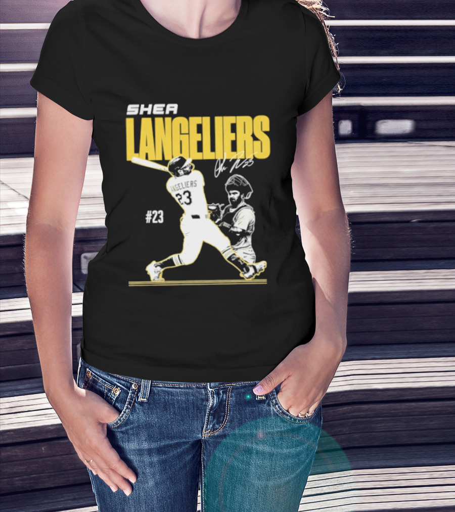 Shea Langeliers 23 Athletics Baseball Slugger Swing Signature T-Shirt