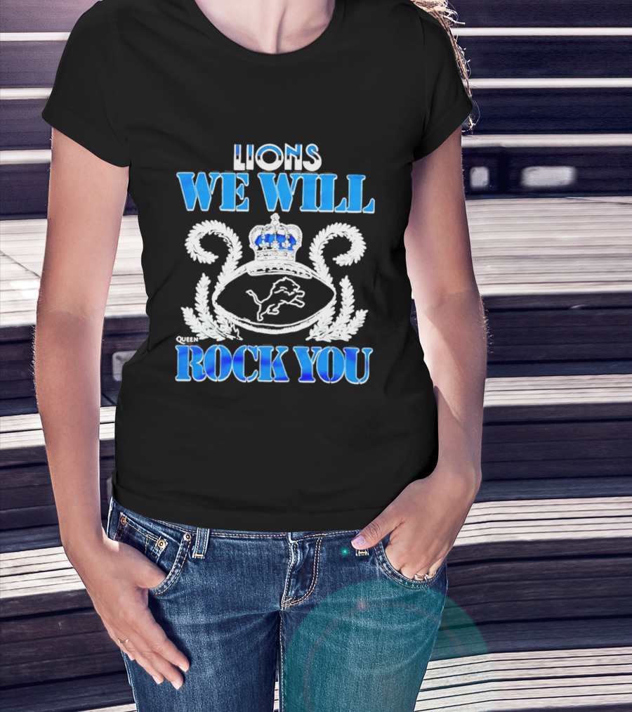Detroit Lions We Will Rock You Queen Homage 2026 Tri Blend T-Shirt