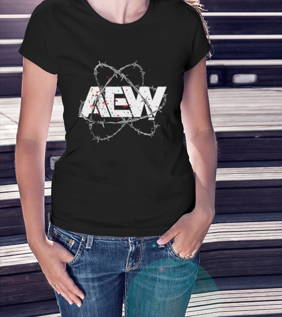 AEW Barbed Wire Blood Splatter T-Shirt