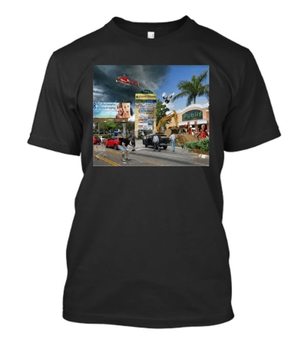 Planet Fitness Publix Chaos At Florida Shopping Plaza With Helicopter And Billboard T-Shirt