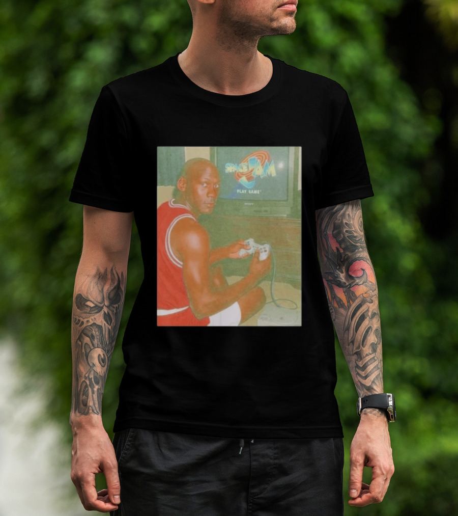 Space Jam Play Game Michael Jordan Gaming Scene T-Shirt