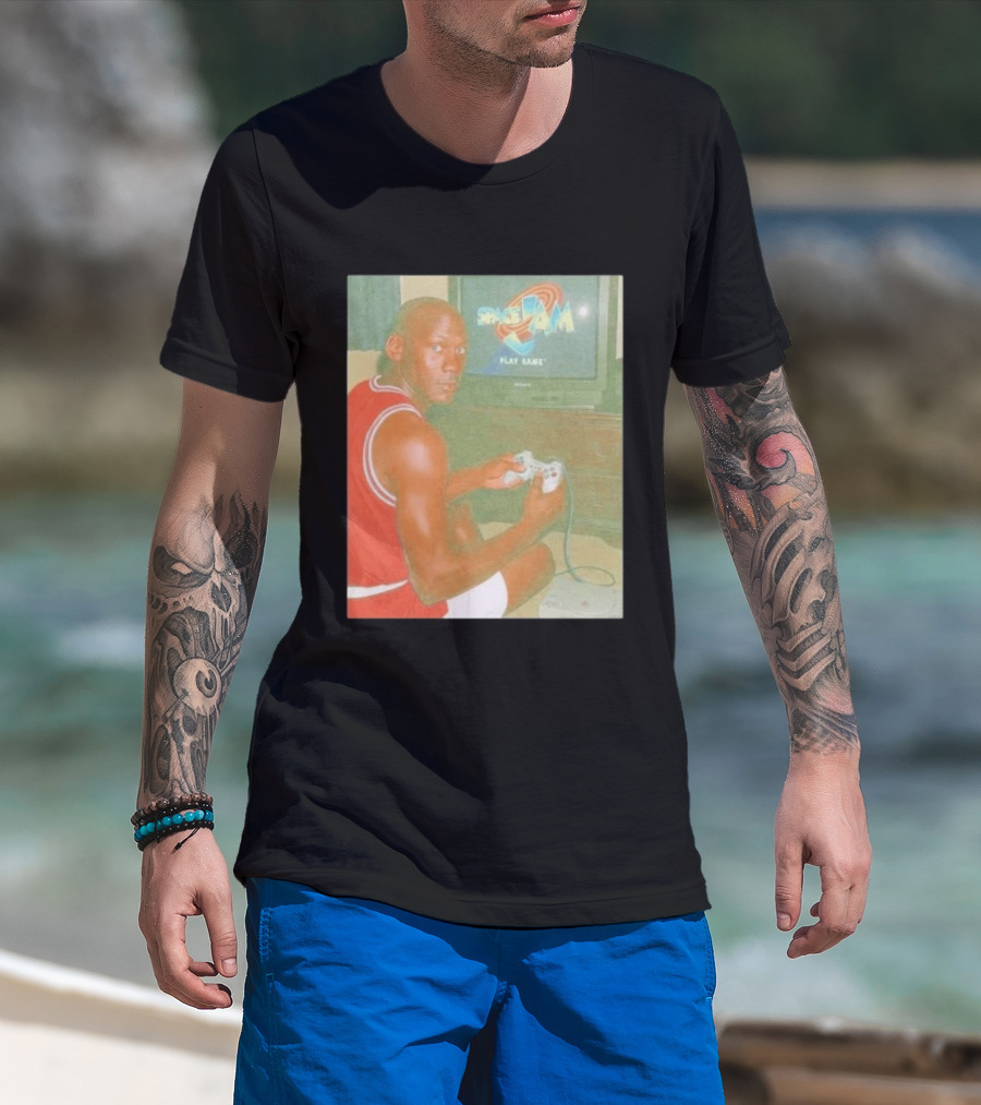 Space Jam Play Game Michael Jordan Gaming Scene T-Shirt