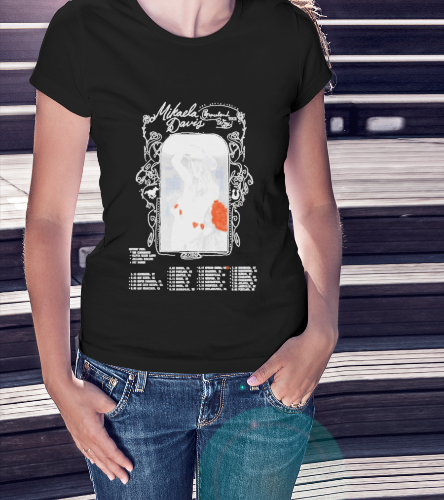 Mikaela Davis Graceland Way Tour 2026 With Dates And Rose Accents T-Shirt