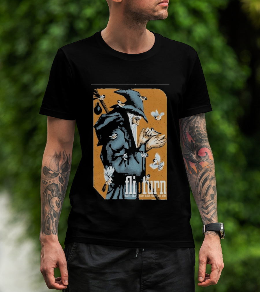 Flipturn Kilby Block Party May 17 2026 Salt Lake City Utah Wizard With Birds T-Shirt