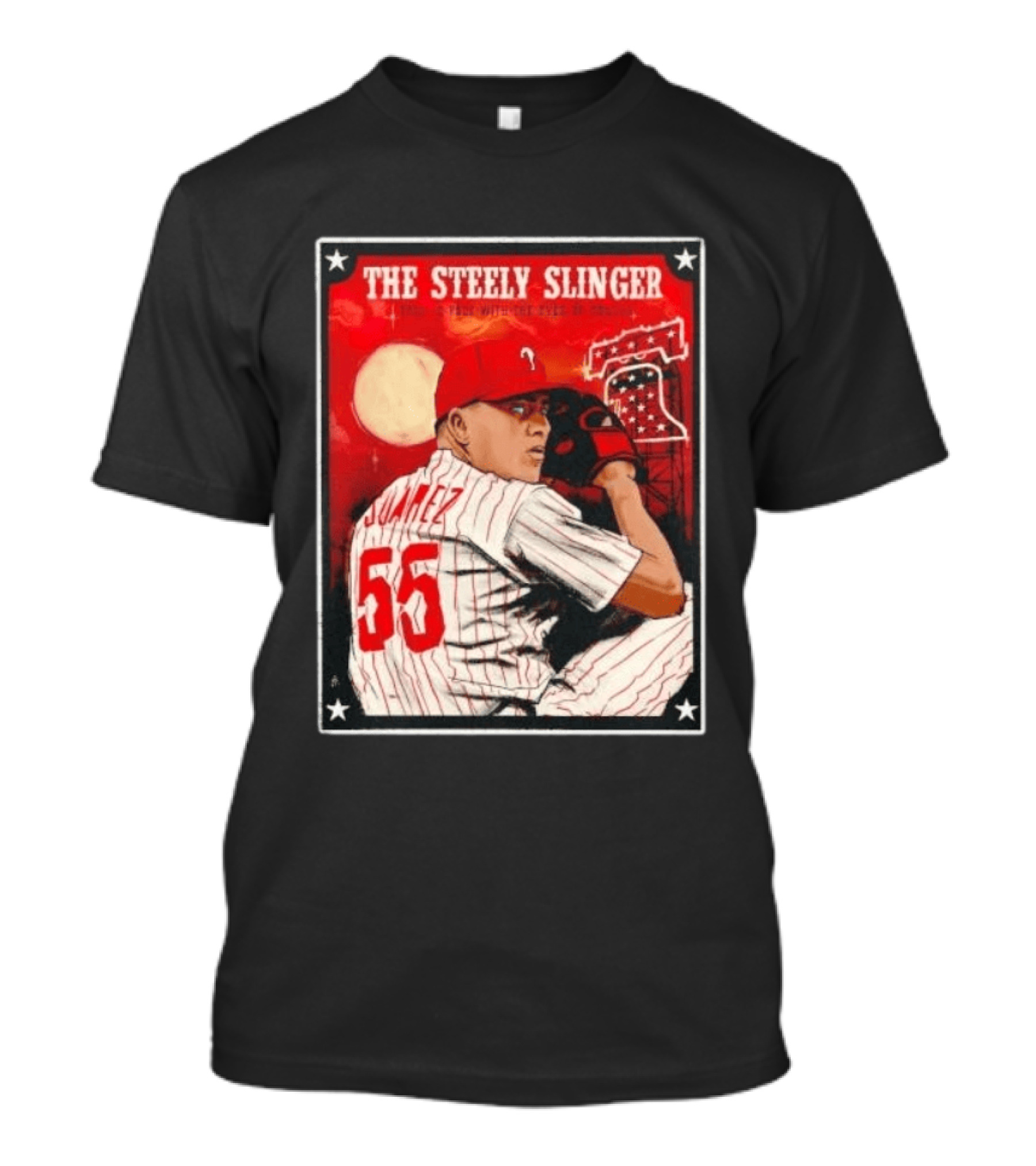 Philadelphia Phillies Ranger Suarez Steely Slinger 55 Baseball T-Shirt