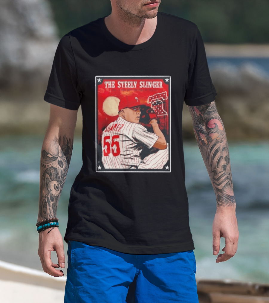 Philadelphia Phillies Ranger Suarez Steely Slinger 55 Baseball T-Shirt
