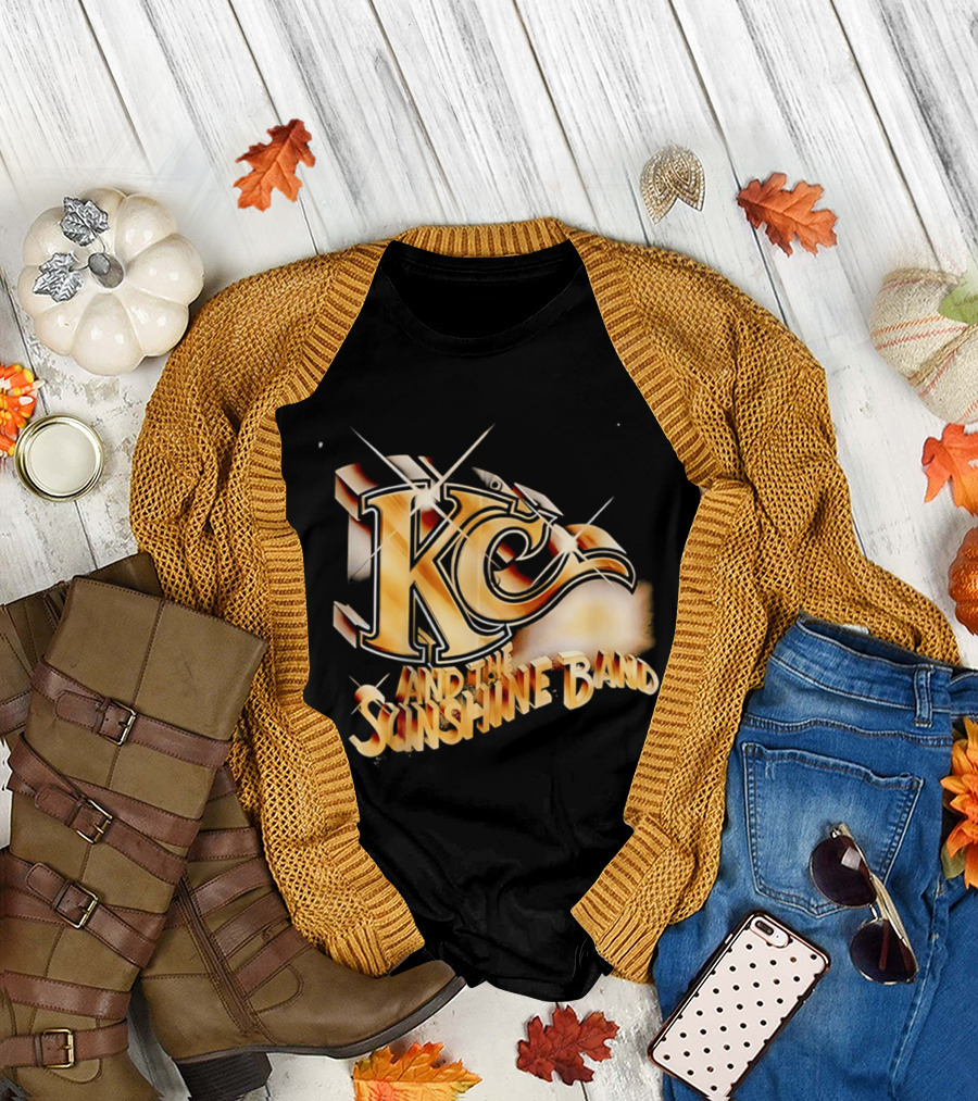 KC And The Sunshine Band Gold Logo Retro Disco T-Shirt
