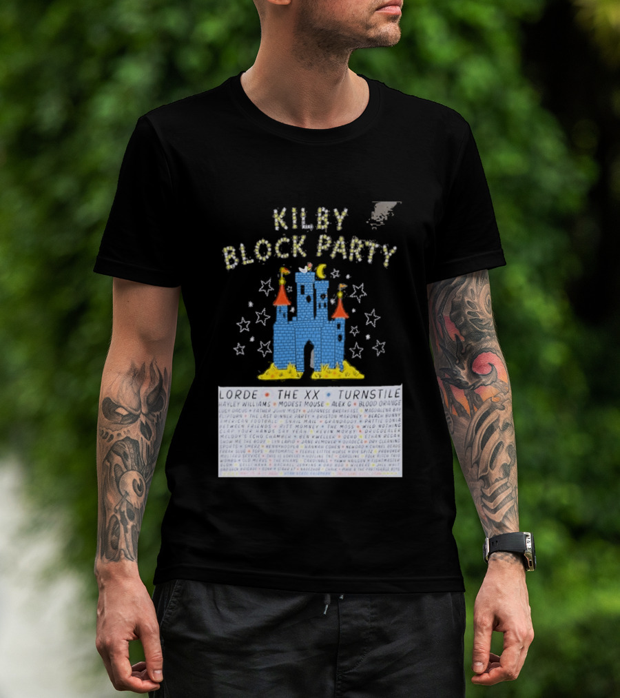 Kilby Block Party Salt Lake City May 17 2026 The XX Turnstile Alex G Blood Orange Stars Castle T-Shirt